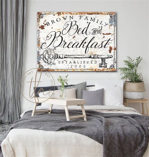 Bed And Breakfast Sign Rustic Farmhouse Wall Decor Name Etsy