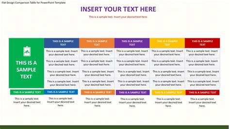 Flat Design Comparison Table For Powerpoint Template Slidevilla