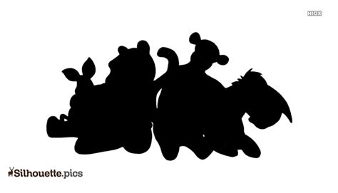 Winnie The Pooh Cartoon Silhouette Vector Clipart Images Pictures