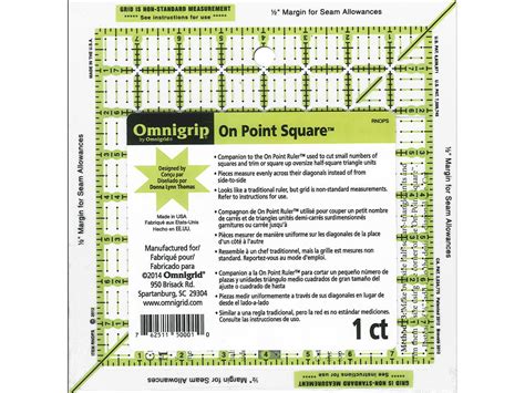 Omnigrid Omnigrip Ruler Non Slip Neon On Point Sq