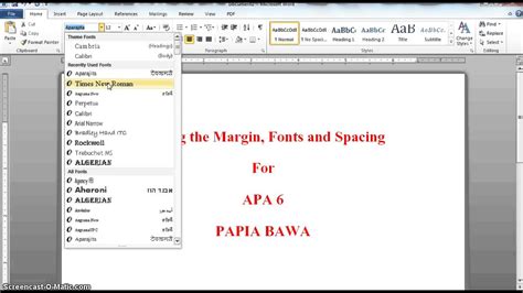 Apa 6 Setting Margins Fonts Spacing Youtube