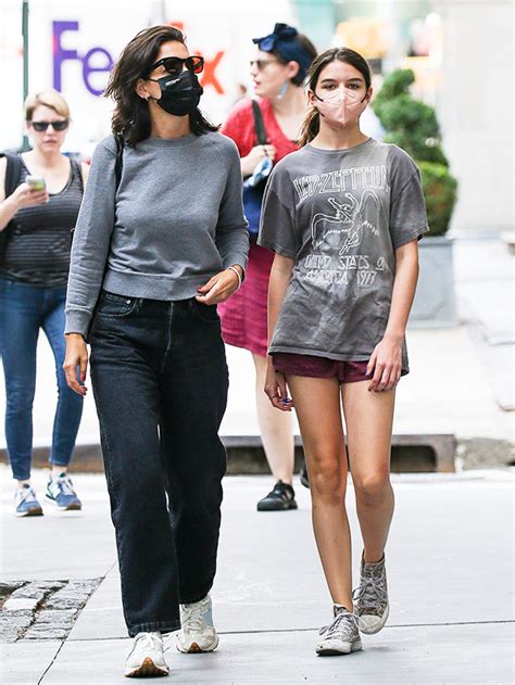 Katie Holmes Look Alike Daughter Suri Cruise Match In Grey Tops While Out In Nyc Photo
