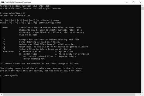 Del Command Examples Options Switches And More