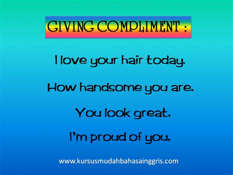 contoh kalimat compliment dan respon