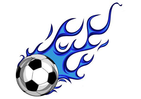 Soccer Ball With Blue Flames Vector Illustration Stock Vector Image 104