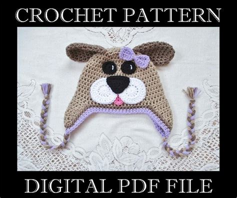 Pdf Pattern Full Face Puppy Dog Crochet Hat Pattern