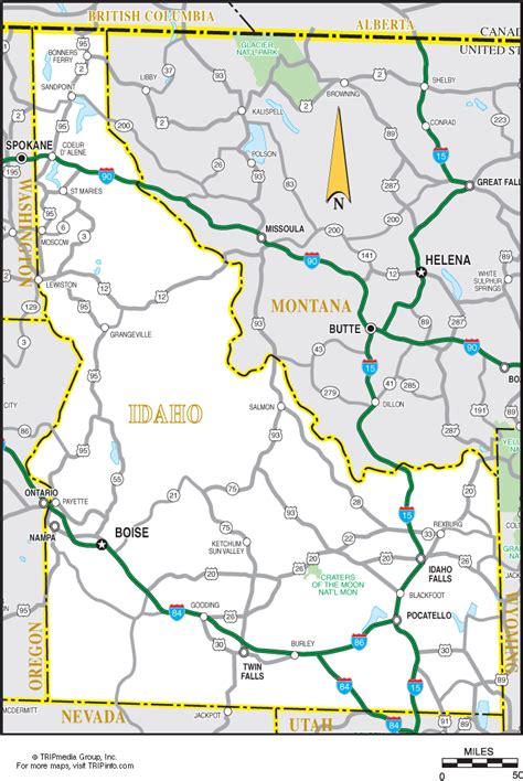 Large Detailed Map Of Idaho