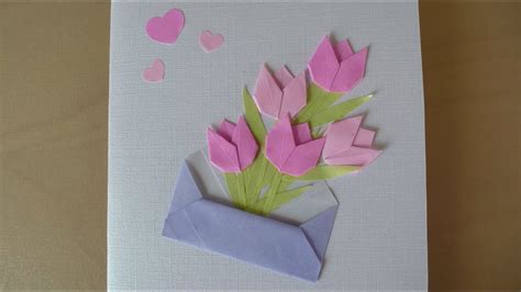 Diy Flower Card Mothers Day Origami Youtube