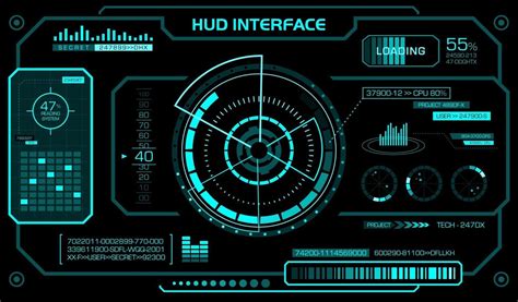 Hud Interface Template Black Background Head Up Display Futuristic