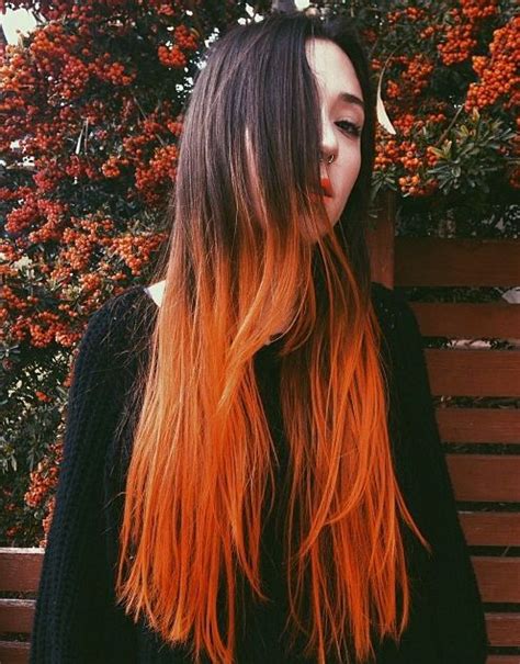 Brown Hair With Dip Dye ♡red Dip Dye Hair Styles And Fab Colors