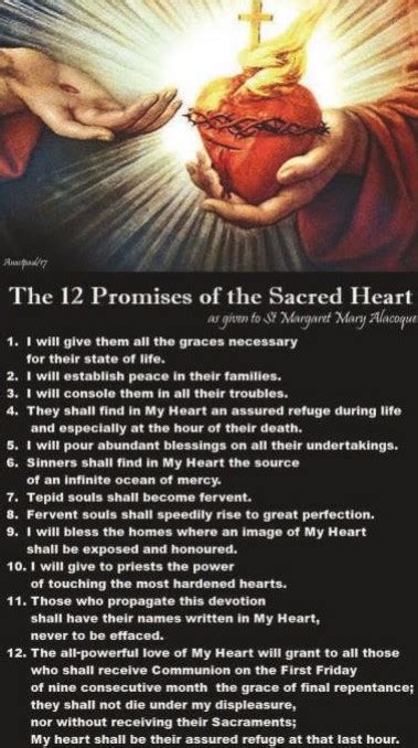 The 12 Promises Of The Sacred Heart St Mary Of The Seven Dolors