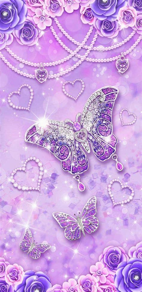 Purple Aesthetic Wallpapers Butterfly Bling Peel And Stick Wallpaper