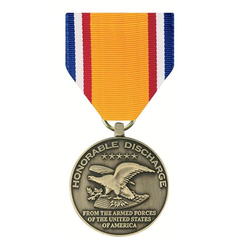 Honorable Discharge Commemorative Medal Yellow Blue White Red