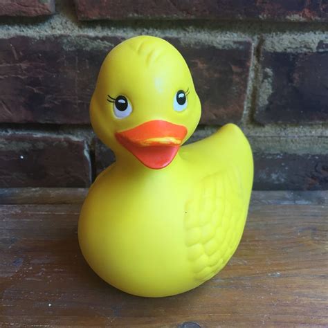 Vintage Ktc Yellow Rubber Ducky 1977 Duck Figure Toy Knickerbocker Toy Co Usa Antique Toys
