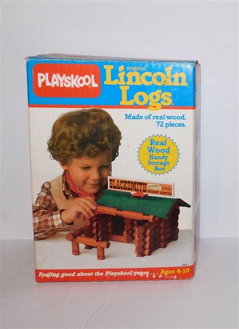 Vintage Original Lincoln Logs Box Set From 1980s Etsy Lincoln Logs
