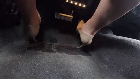 Driving In Nude Heels From Under The Seat YouTube