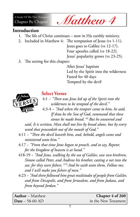 Chapter By Chapter Matthew 4 Sain Publications