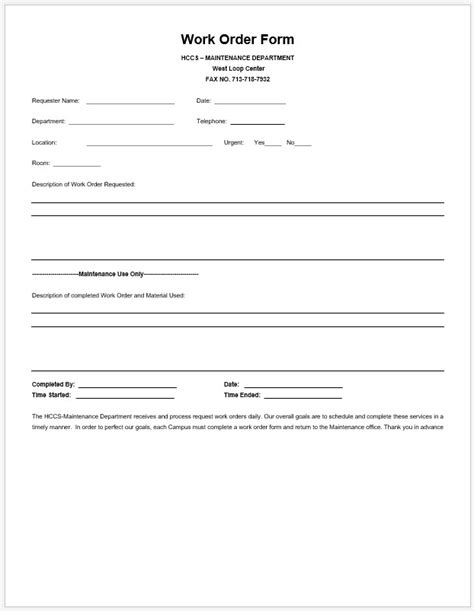 Download free work order forms. Free Printable Work Order Form | Templateral