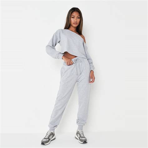 Missguided Tall Off Shoulder Sweatshirt And Joggers Co Ord Set Usc
