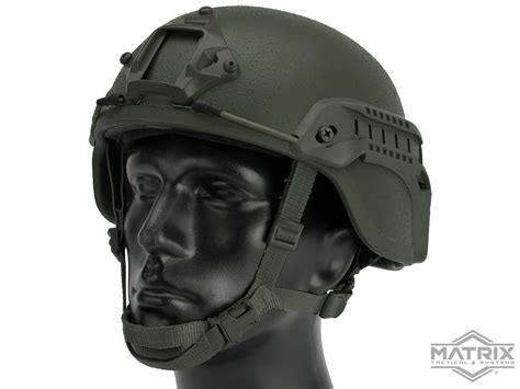 Matrix Mich 2000 Fiberglass Airsoft Helmet W Nvg Mount And Side Rail
