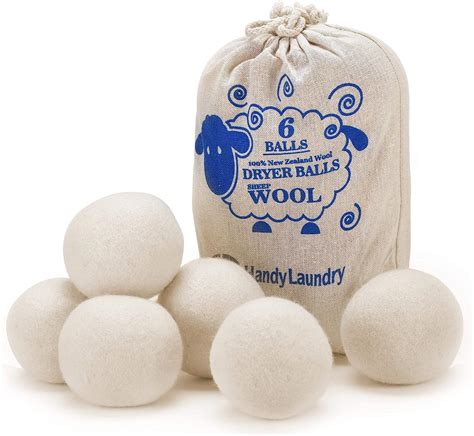 handy laundry wool dryer balls natural fabric softener pack of 6