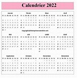 Gratuit Imprimables Calendrier 2022 Avec Semaine in PDF & Mot