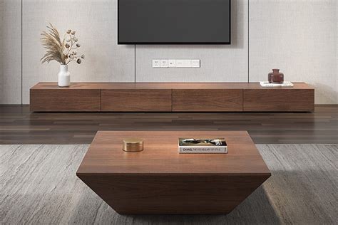Minimalist Wood Tv Stand With Drawers Modern Long Media Console For Up