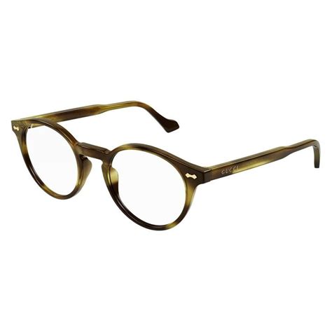 Gucci Round Oval Eyeglasses Gg0738o 005 Havana Frame Thin Full Frame Designer 889652846606