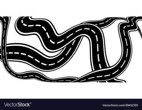 Winding Curved Road With White Markings Traffic Vector Image