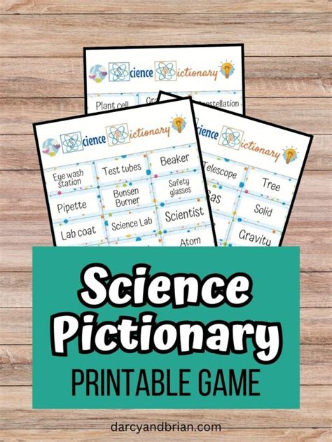 Science Pictionary Printable Game For Kids Learn Vocabulary