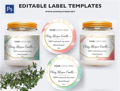 Stationery Printable Jars Label Elegant Candle Label Template Custom