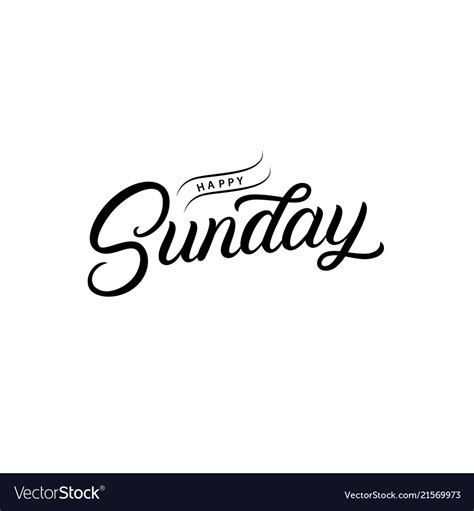 Happy Sunday Hand Written Lettering Quote Vector Image