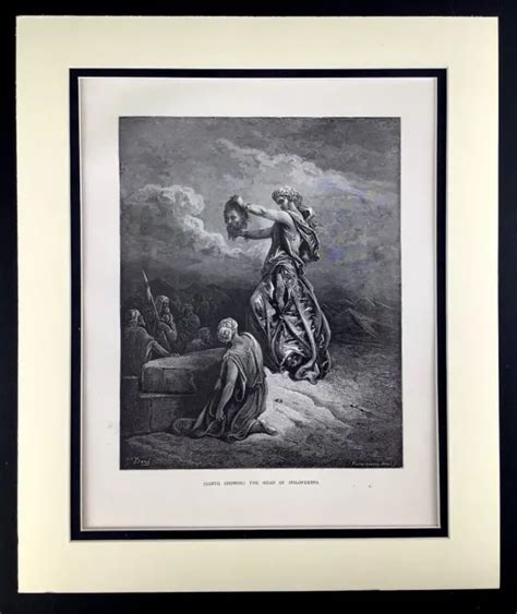 1880 Antique Print Judith And Holofernes Decapitated Head Death Gustave