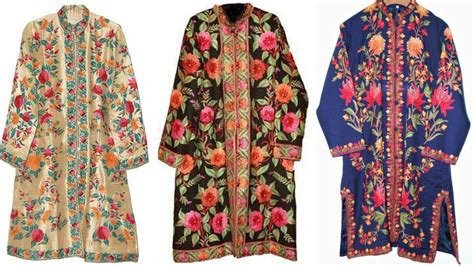 Most Beautiful Kashmir Hand Embroidered Long Open Shirts Designs Youtube