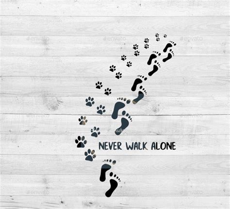 Never Walk Alone Dog And Owner Footsteps Decal Etsy