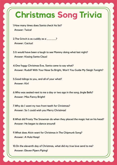 Christmas Trivia Free Printable Printable Templates By Nora