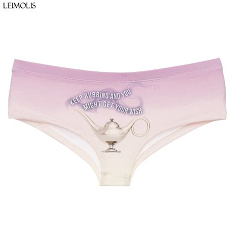 Leimolis Letters Teapot Purple Funny Print Sexy Hot Panties Kawaii Lovely Underwear Push Up