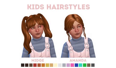 Sims 4 Kids Hair Midge And Amanda The Sims Book