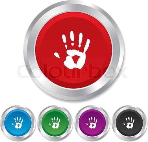 Hand Print Sign Icon Stop Symbol Stock Vector