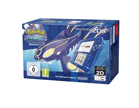 Nintendo 2ds handheld gaming system with pokemon y (blue). Nintendo 2DS: Nintendo 2DS Transparent Blue + Pokémon Alpha Sapphire