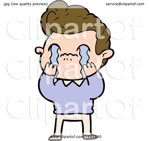 Clipart Cartoon Man Crying By Lineartestpilot 1485280