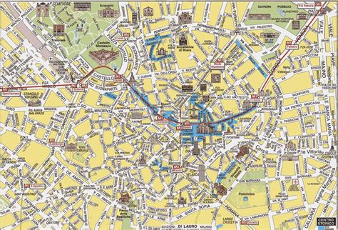 Milan Tourist Attractions Map Milan City Map With Attractions