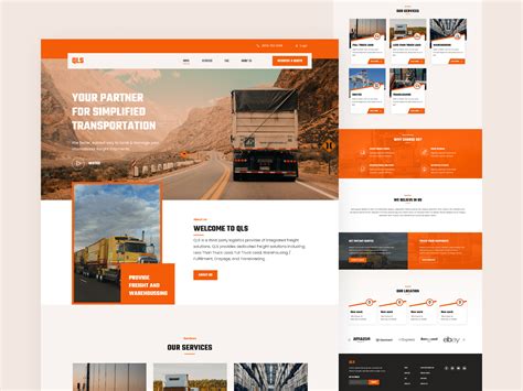 Transport & Logistics Services Landing Page :: Behance