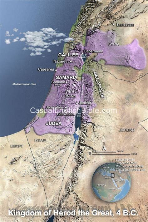 Map Kingdom Of Herod The Great Casual English Bible