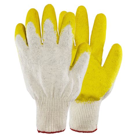 Yellow Latex Dipped Nitrile Coated Work Gloves Safety Working Gloves