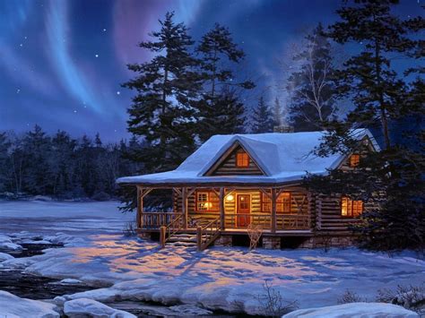 Images For Anime House Cabin Christmas Cabins In The Woods Winter