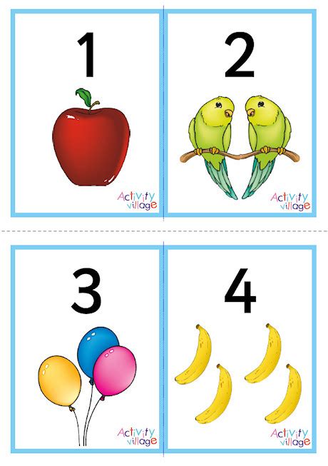 Number Picture Flash Cards Large
