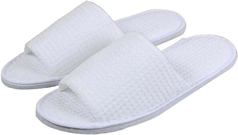 Blancho White 10 Pairs Comfortable Disposable Slippers Open Toe