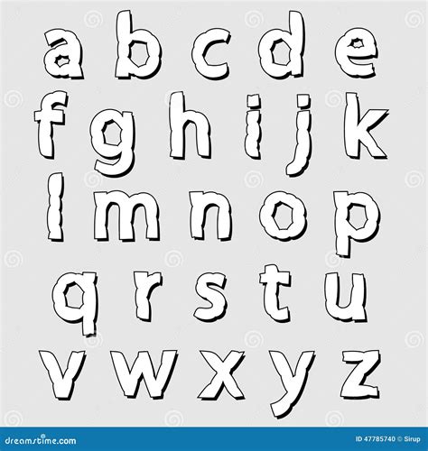 Abc Lowercase Bloated Alphabet Letters Set Stock Vector Image 47785740