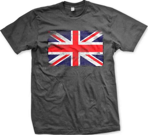 Great Britain England Flag Faded Distressed Union Jack New Mens T